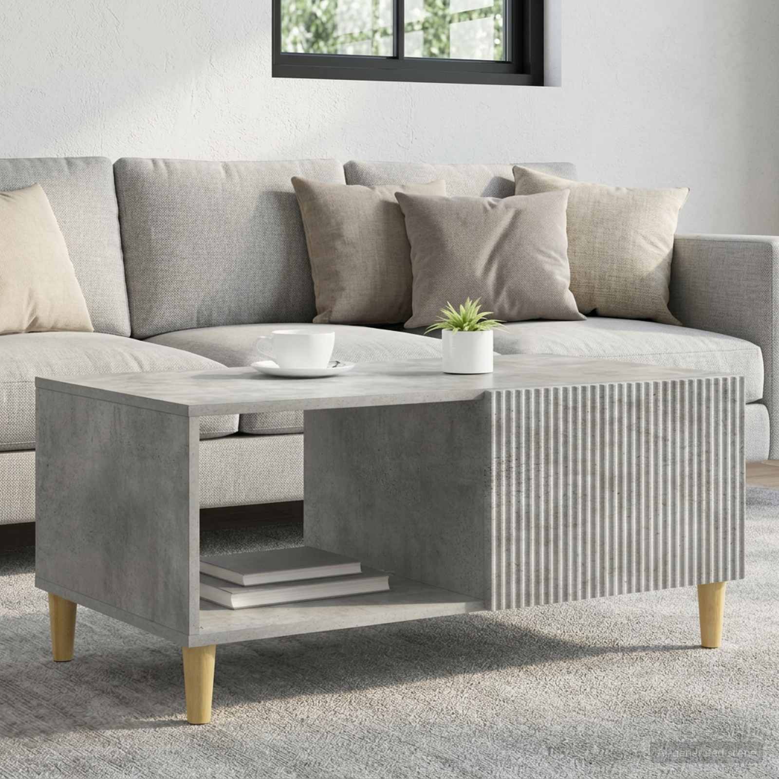 vidaXL Stolik kawowy Betonowy szary 90 x 50 x 40 cm