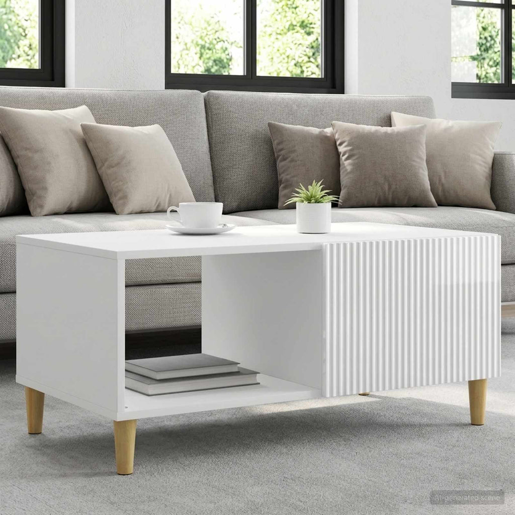 vidaXL Stolik kawowy Biały wysoki połysk 90 x 50 x 40 cm