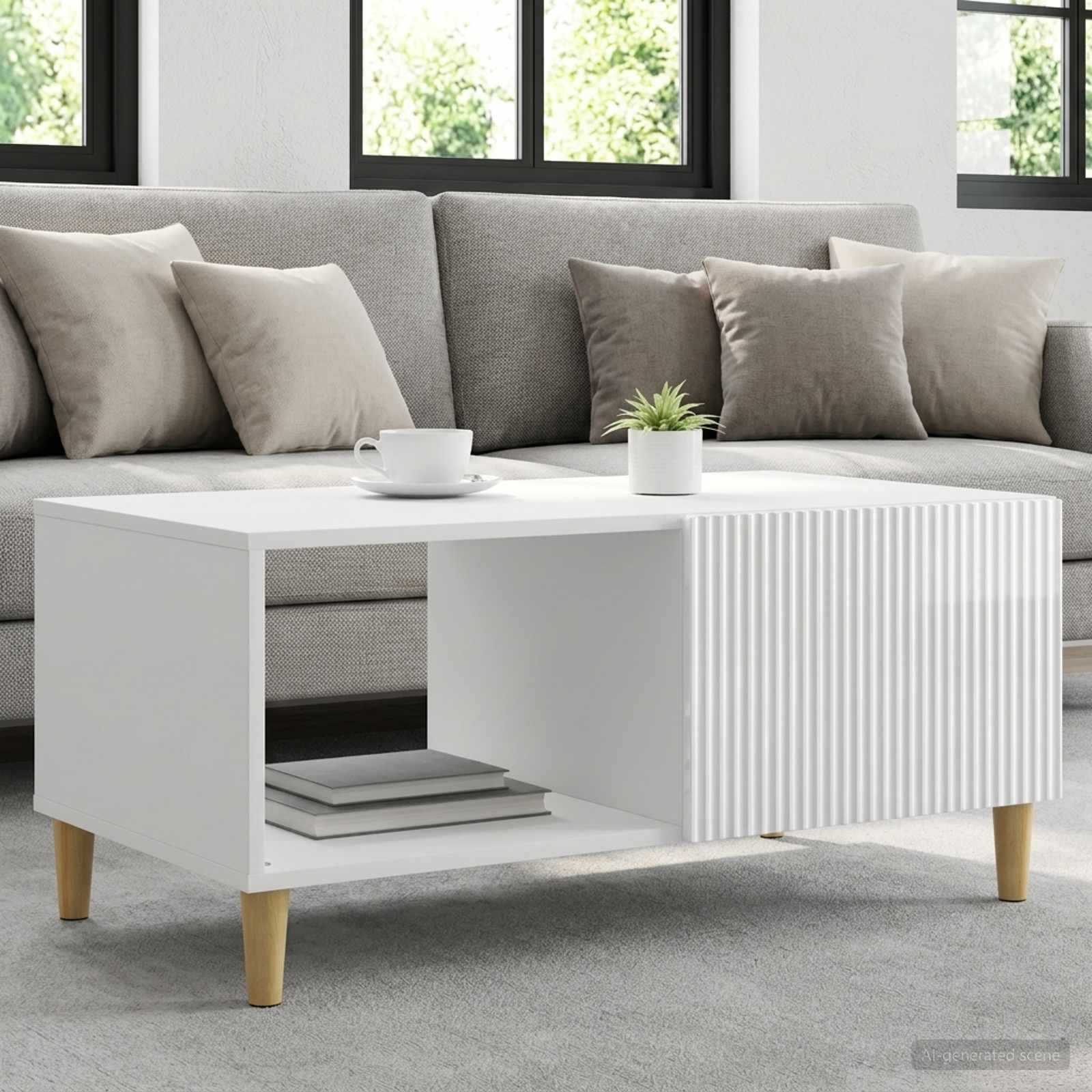 vidaXL Stolik kawowy Biały wysoki połysk 90 x 50 x 40 cm