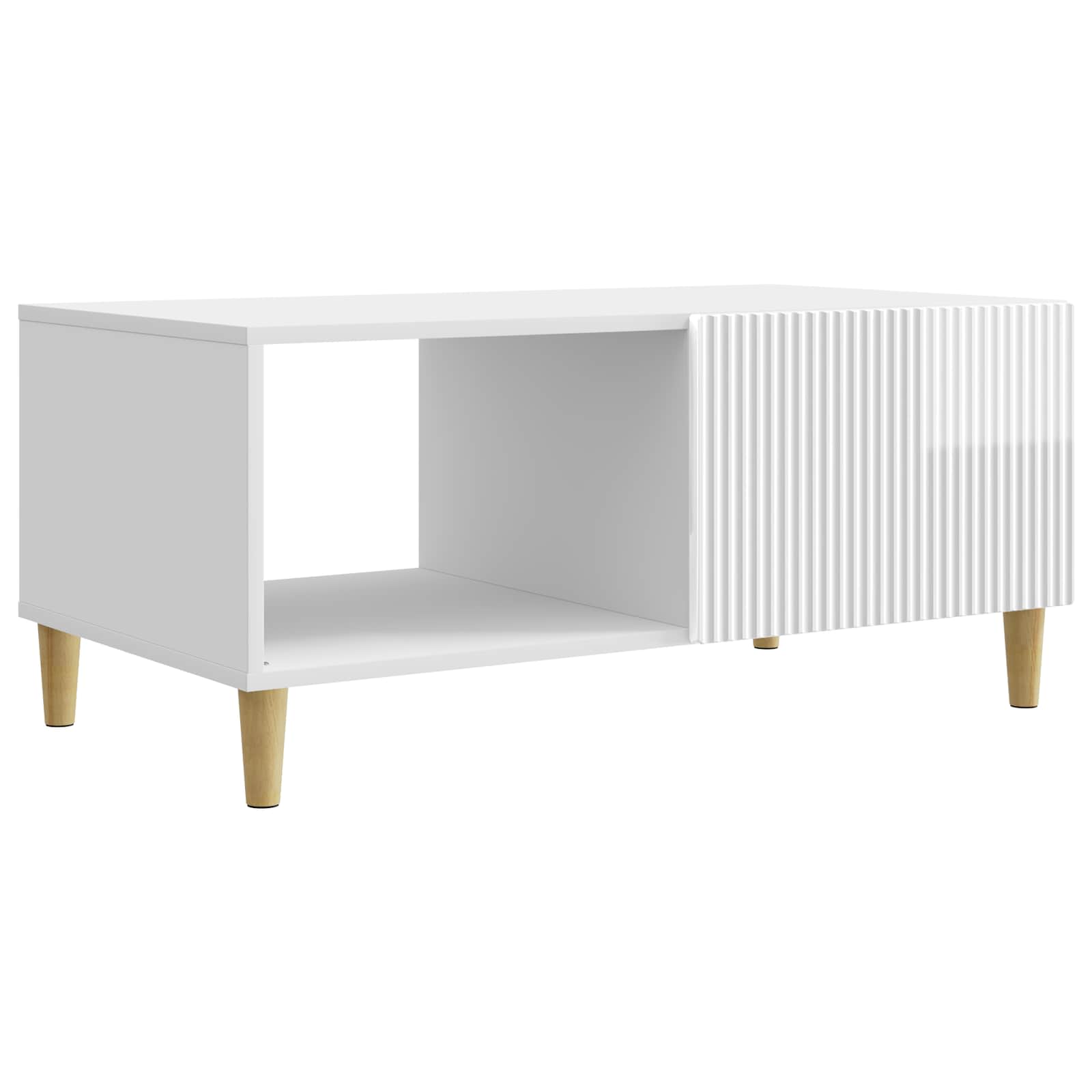 vidaXL Stolik kawowy Biały wysoki połysk 90 x 50 x 40 cm