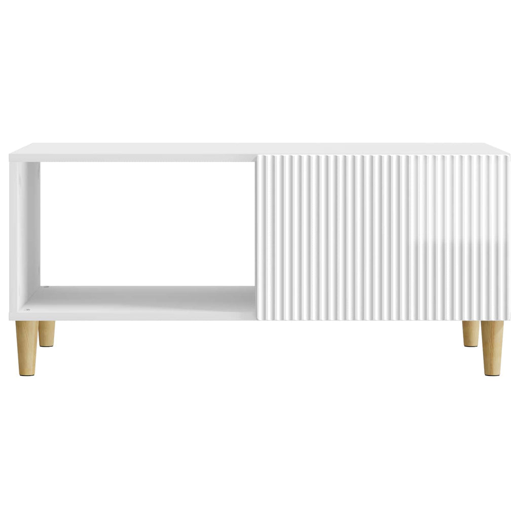 vidaXL Stolik kawowy Biały wysoki połysk 90 x 50 x 40 cm