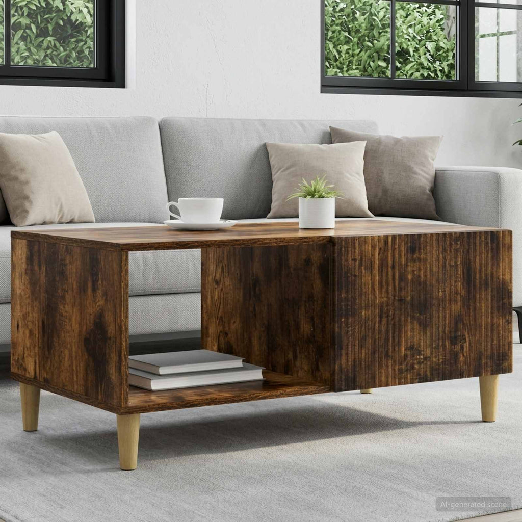 vidaXL Stolik kawowy Dąb wędzony 90 x 50 x 40 cm Drewno inżynieryjne