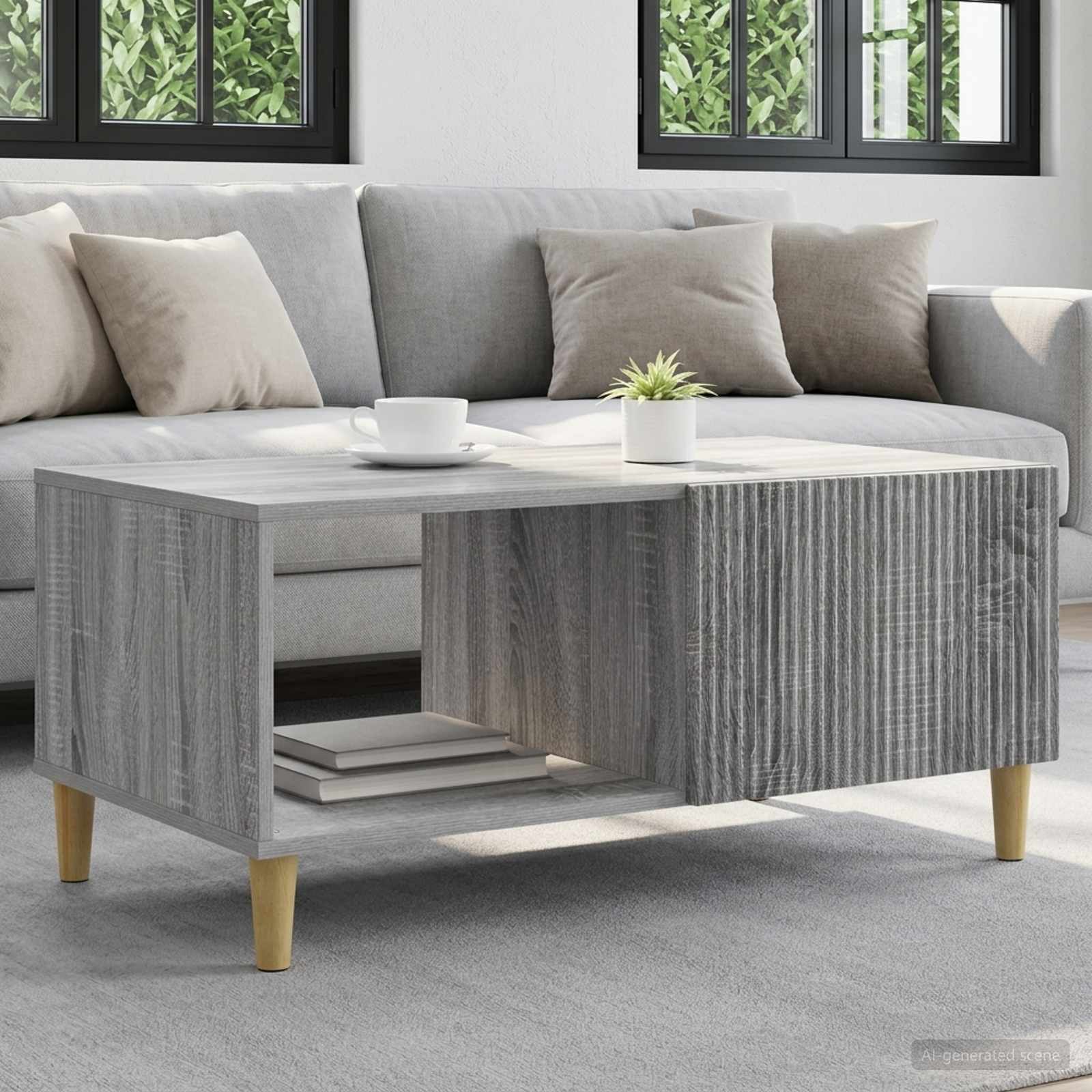 vidaXL Stolik kawowy Szary Sonoma 90 x 50 x 40 cm Drewno inżynieryjne