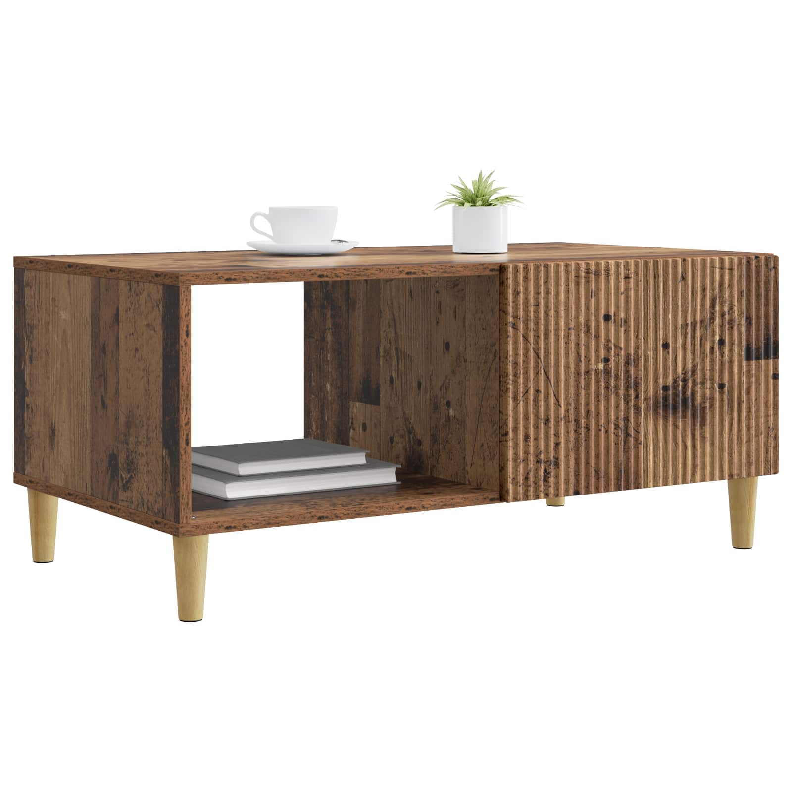 vidaXL Stolik kawowy Stare drewno 90 x 50 x 40 cm Drewno inżynieryjne