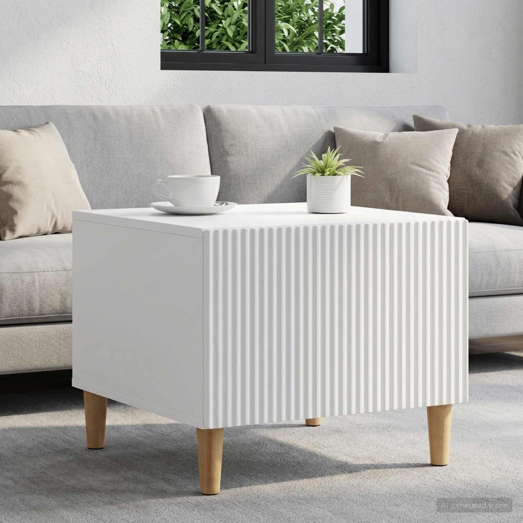 vidaXL Stolik kawowy Biały 49 x 50 x 40 cm Drewno inżynieryjne