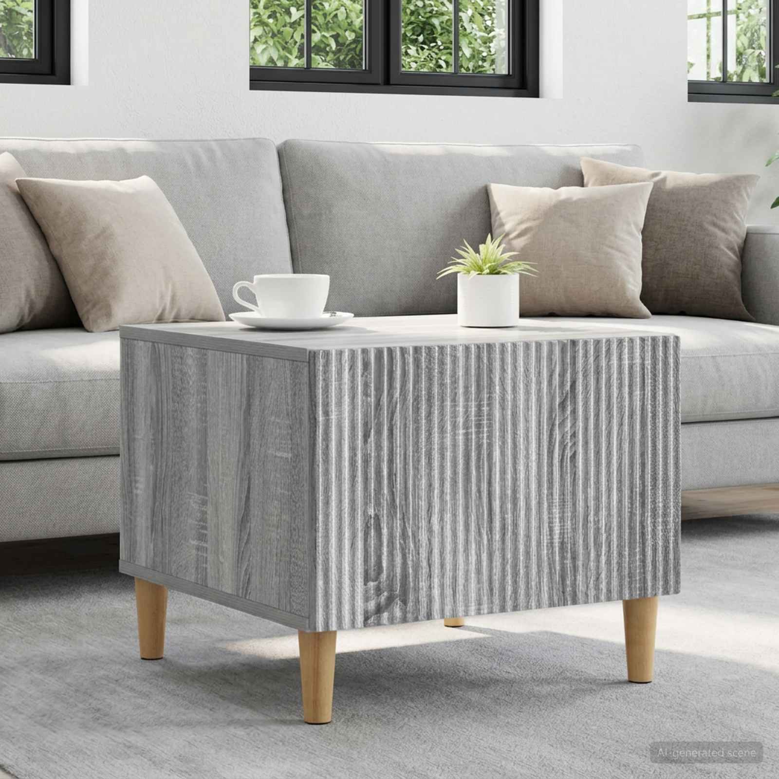 vidaXL Stolik kawowy Szary Sonoma 49 x 50 x 40 cm Drewno inżynieryjne