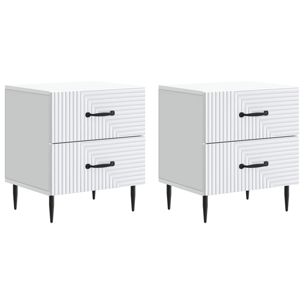 vidaXL Szafka Nocna z szufladą 2 pcs Biały 43 x 34,5 x 47,5 cm