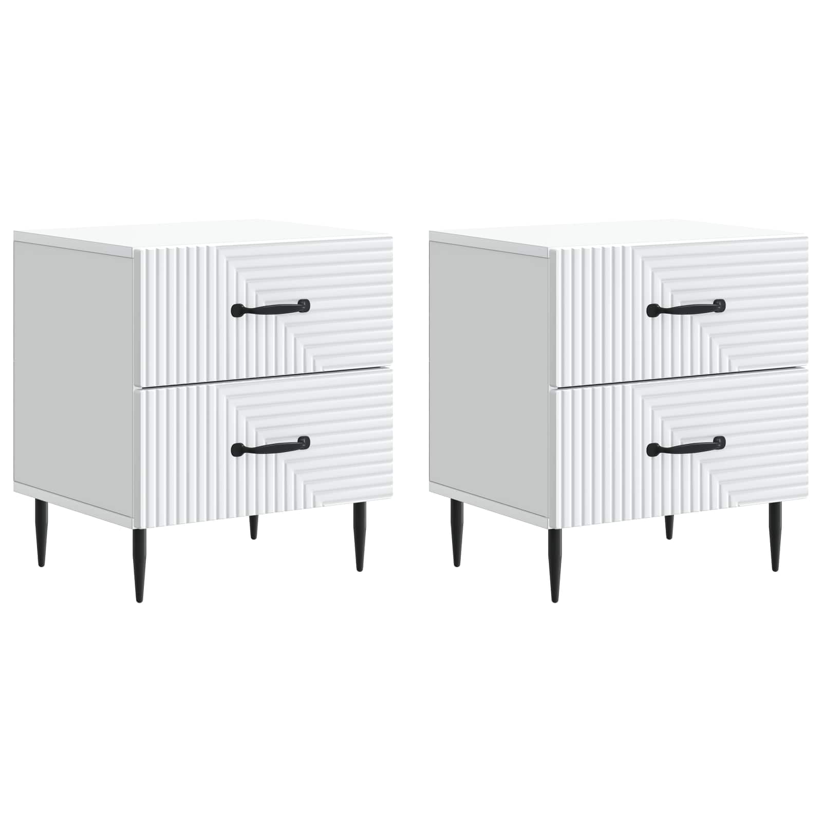 vidaXL Szafka Nocna z szufladą 2 pcs Biały 43 x 34,5 x 47,5 cm