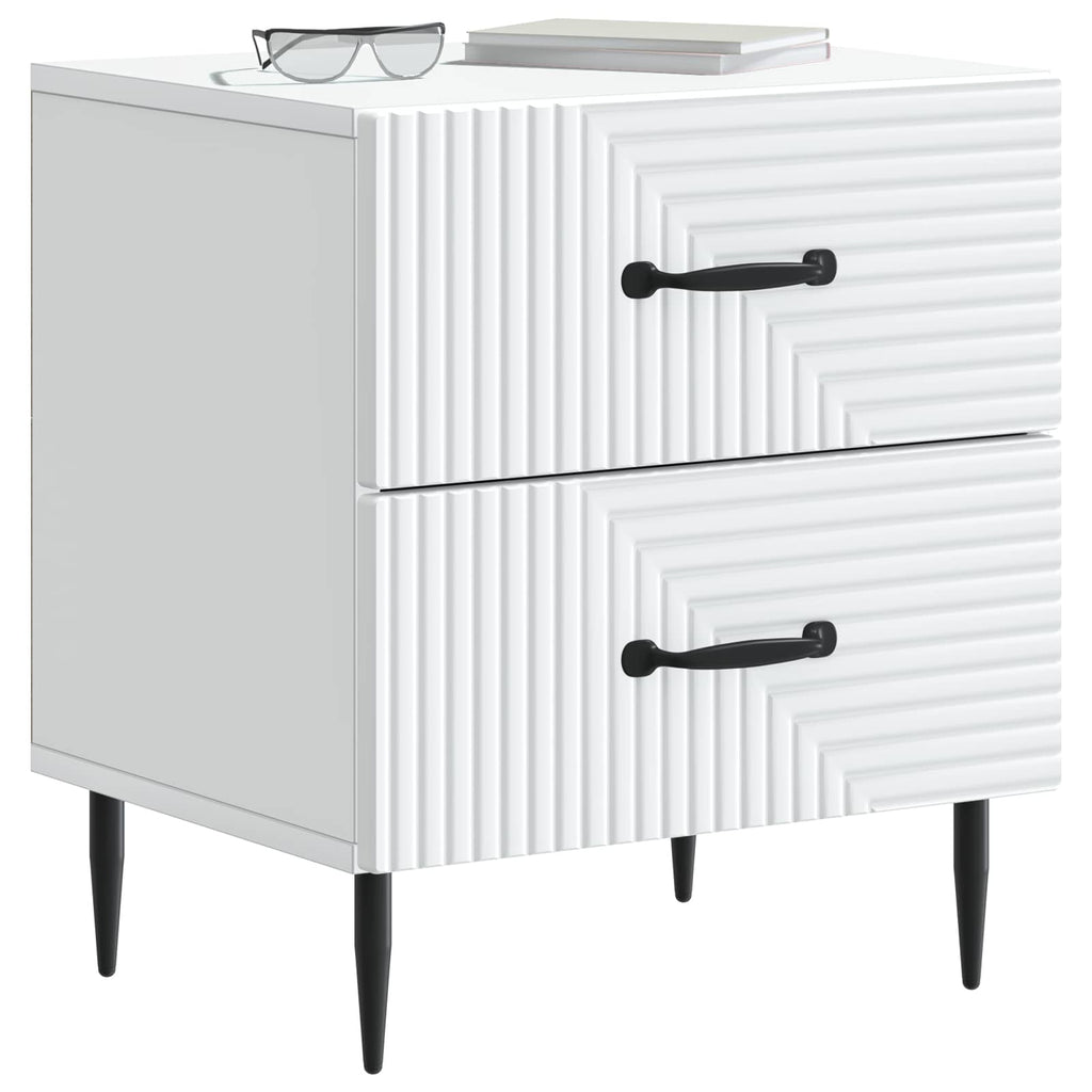 vidaXL Szafka Nocna z szufladą 2 pcs Biały 43 x 34,5 x 47,5 cm