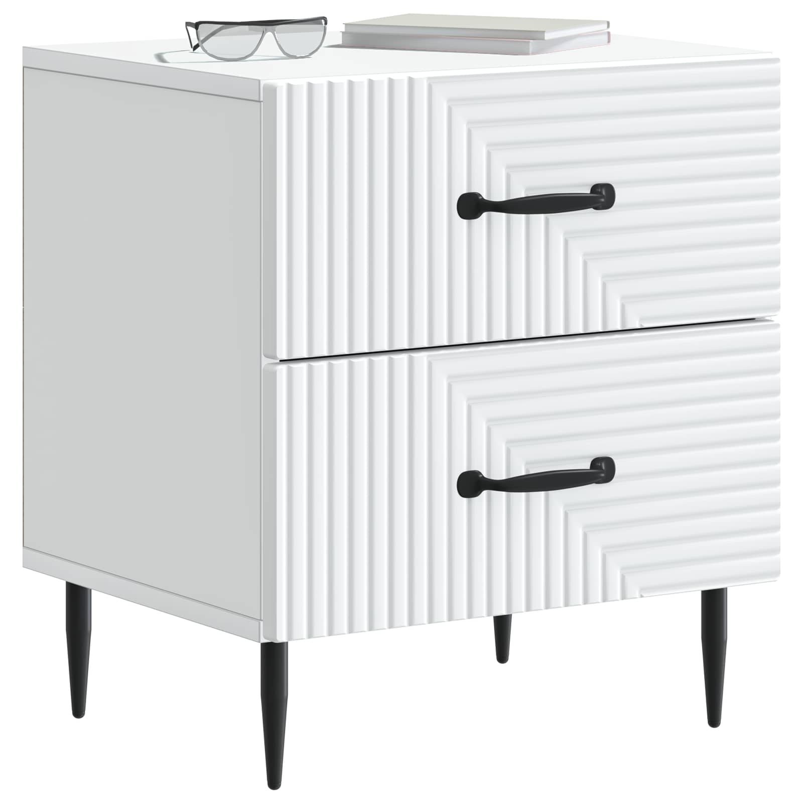 vidaXL Szafka Nocna z szufladą 2 pcs Biały 43 x 34,5 x 47,5 cm