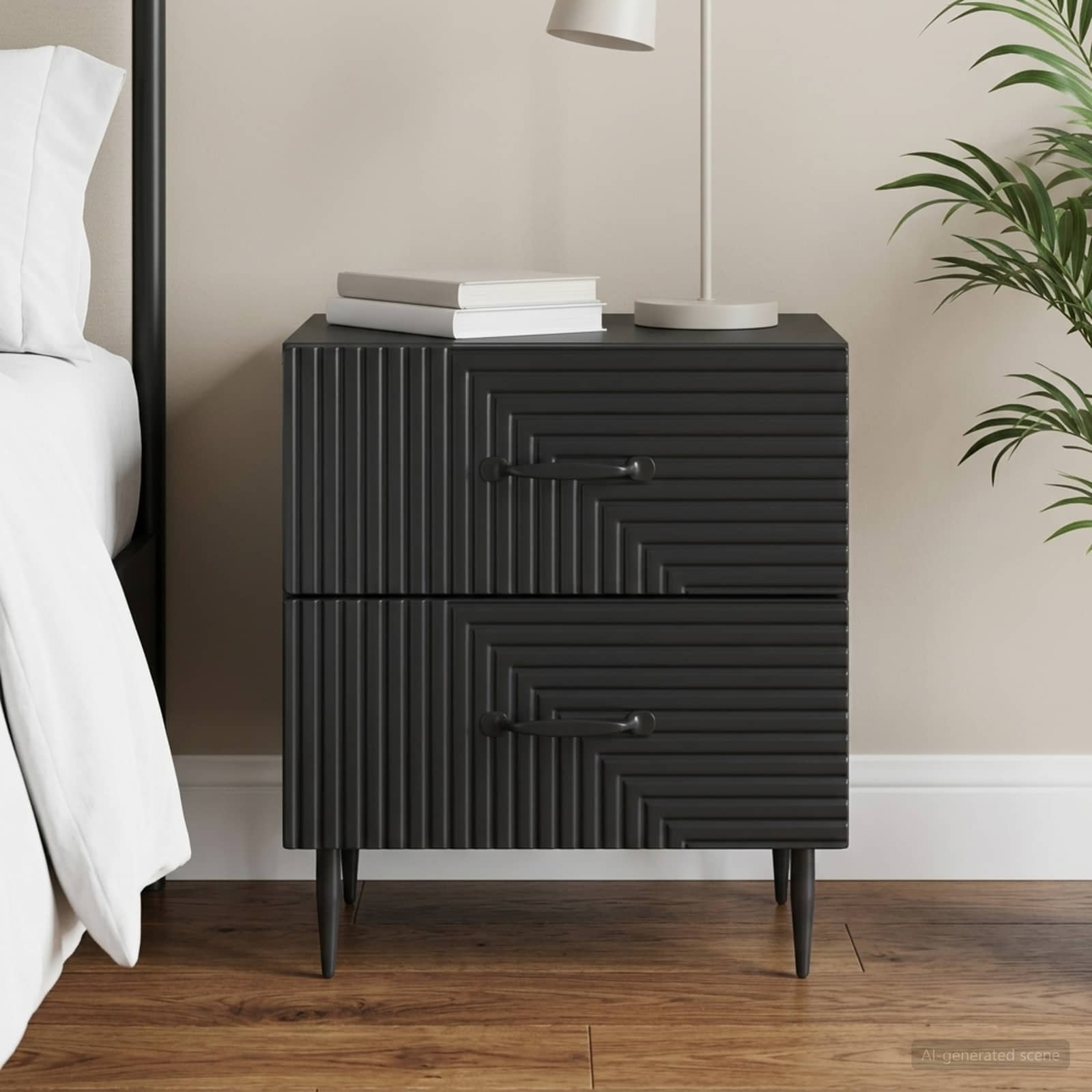 vidaXL Szafka Nocna Czarny 43 x 34,5 x 47,5 cm Drewno inżynieryjne