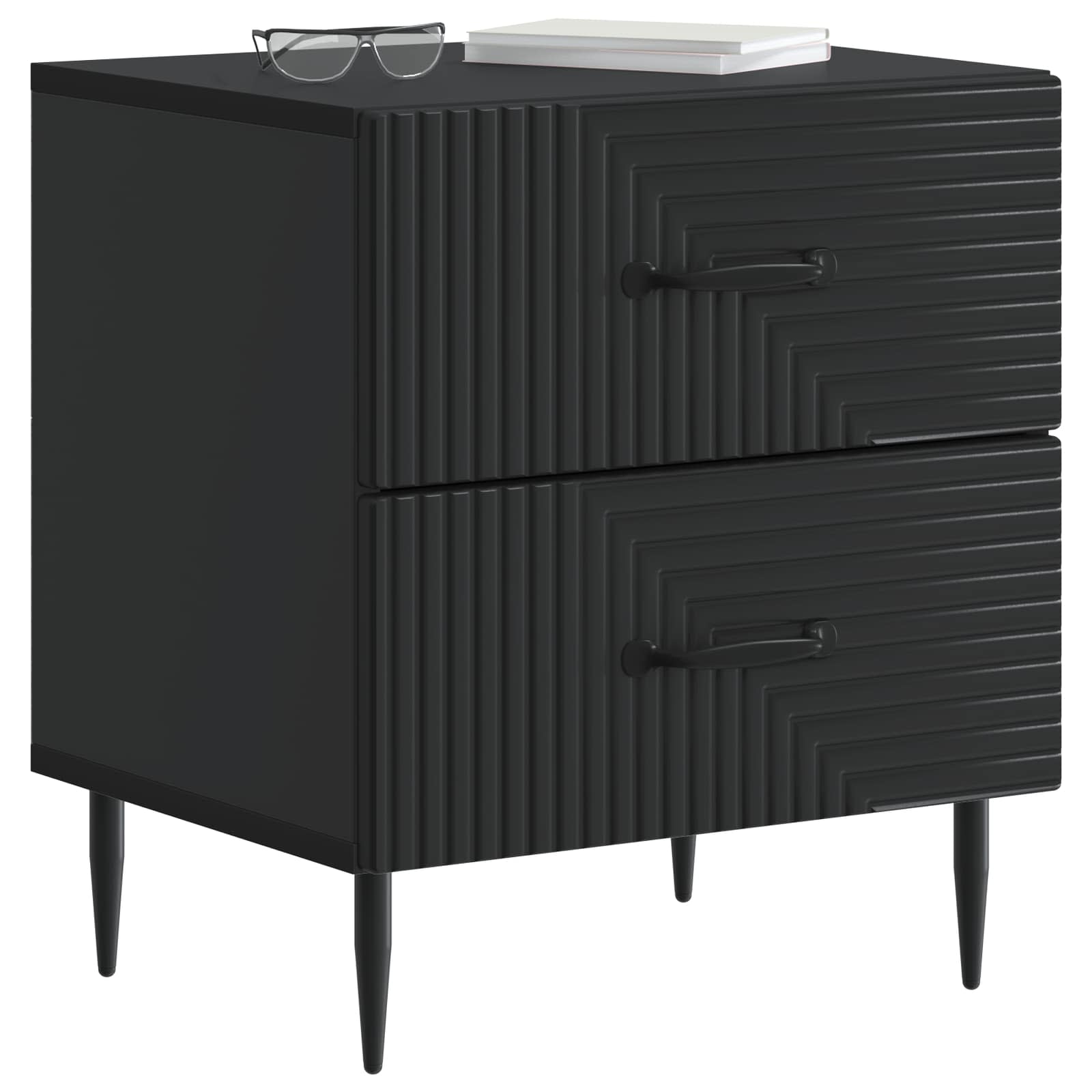 vidaXL Szafka Nocna Czarny 43 x 34,5 x 47,5 cm Drewno inżynieryjne
