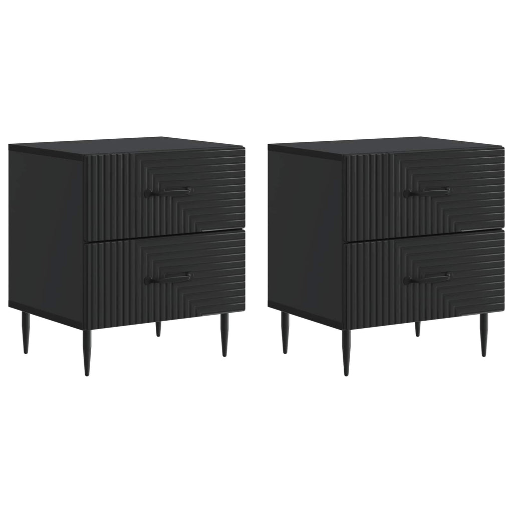 vidaXL Szafka Nocna z szufladą 2 pcs Czarny 43 x 34,5 x 47,5 cm