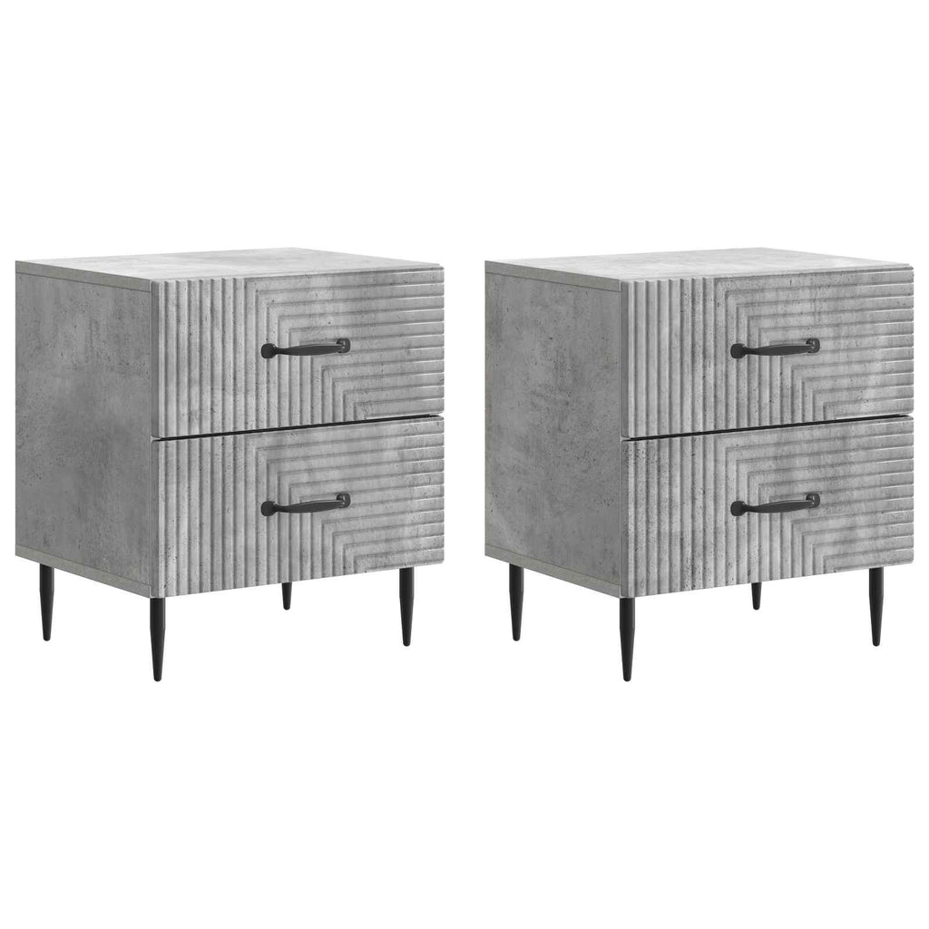 vidaXL Szafka Nocna 2 pcs Betonowy szary 43 x 34,5 x 47,5 cm