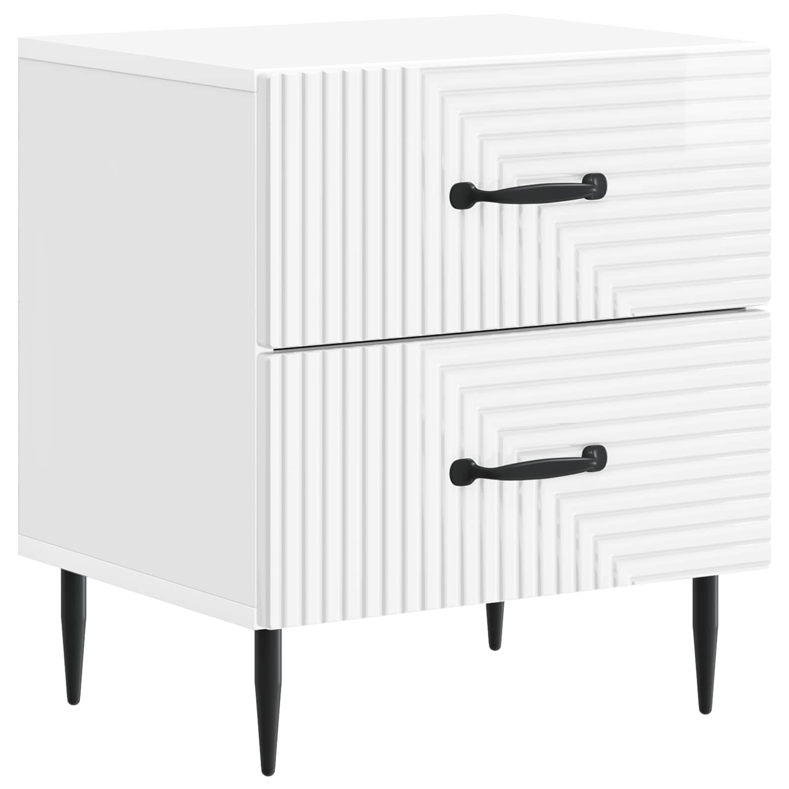 vidaXL Szafka Nocna 2 pcs Biały wysoki połysk 43 x 34,5 x 47,5 cm