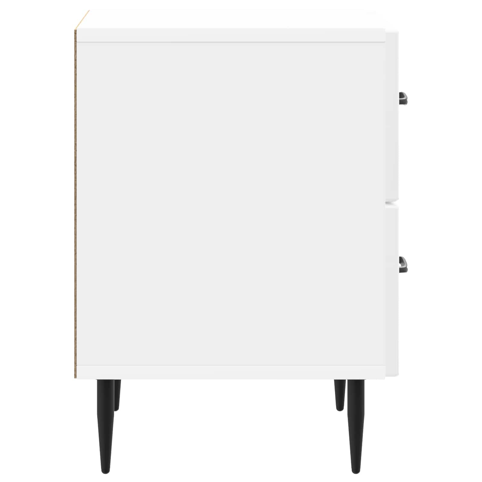 vidaXL Szafka Nocna 2 pcs Biały wysoki połysk 43 x 34,5 x 47,5 cm