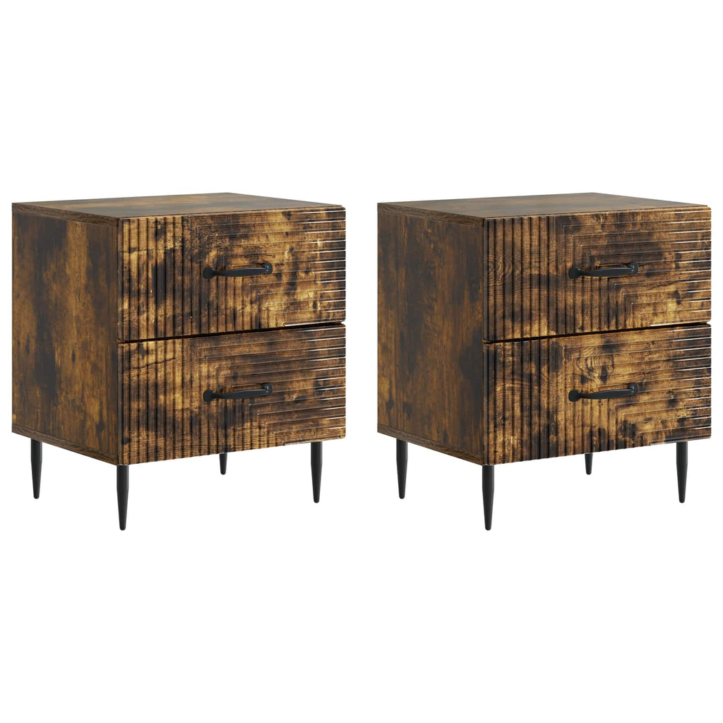 vidaXL Szafka Nocna z szufladą 2 pcs Dąb wędzony 43 x 34,5 x 47,5 cm