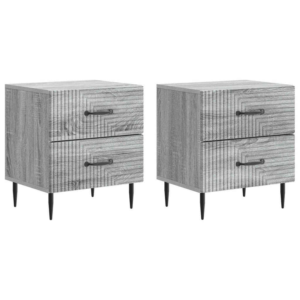 vidaXL Szafka Nocna z szufladą 2 pcs Szary Sonoma 43 x 34,5 x 47,5 cm