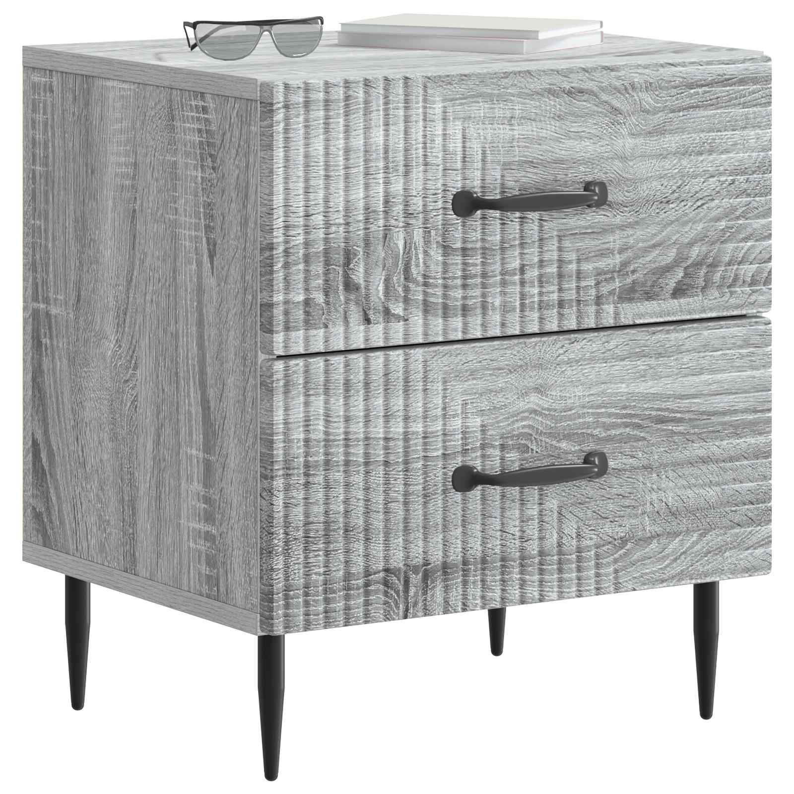 vidaXL Szafka Nocna z szufladą 2 pcs Szary Sonoma 43 x 34,5 x 47,5 cm