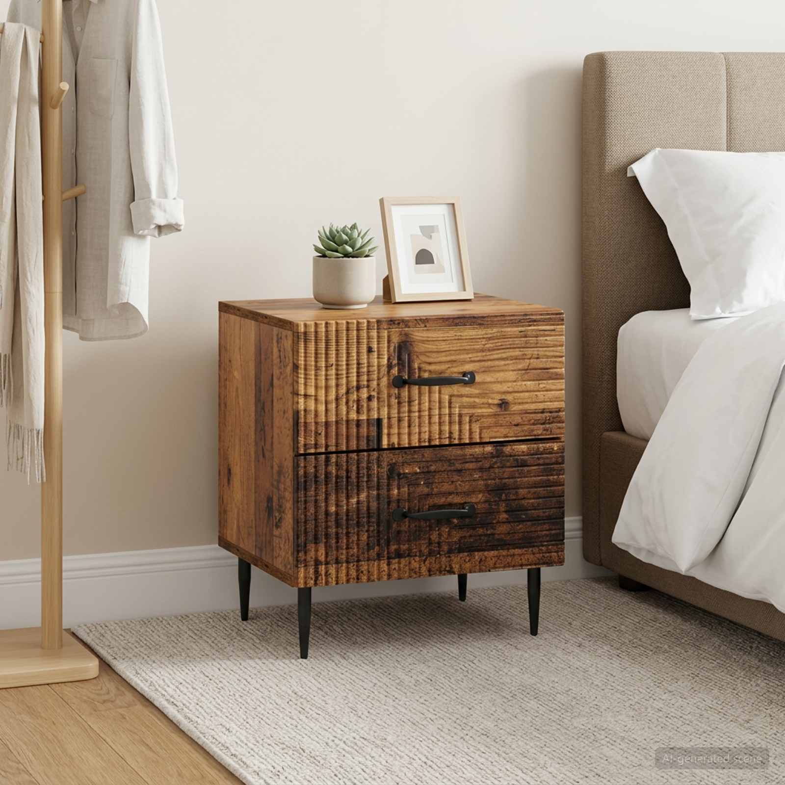vidaXL Szafka Nocna 2 szt. Stare drewno 43 x 34,5 x 47,5 cm