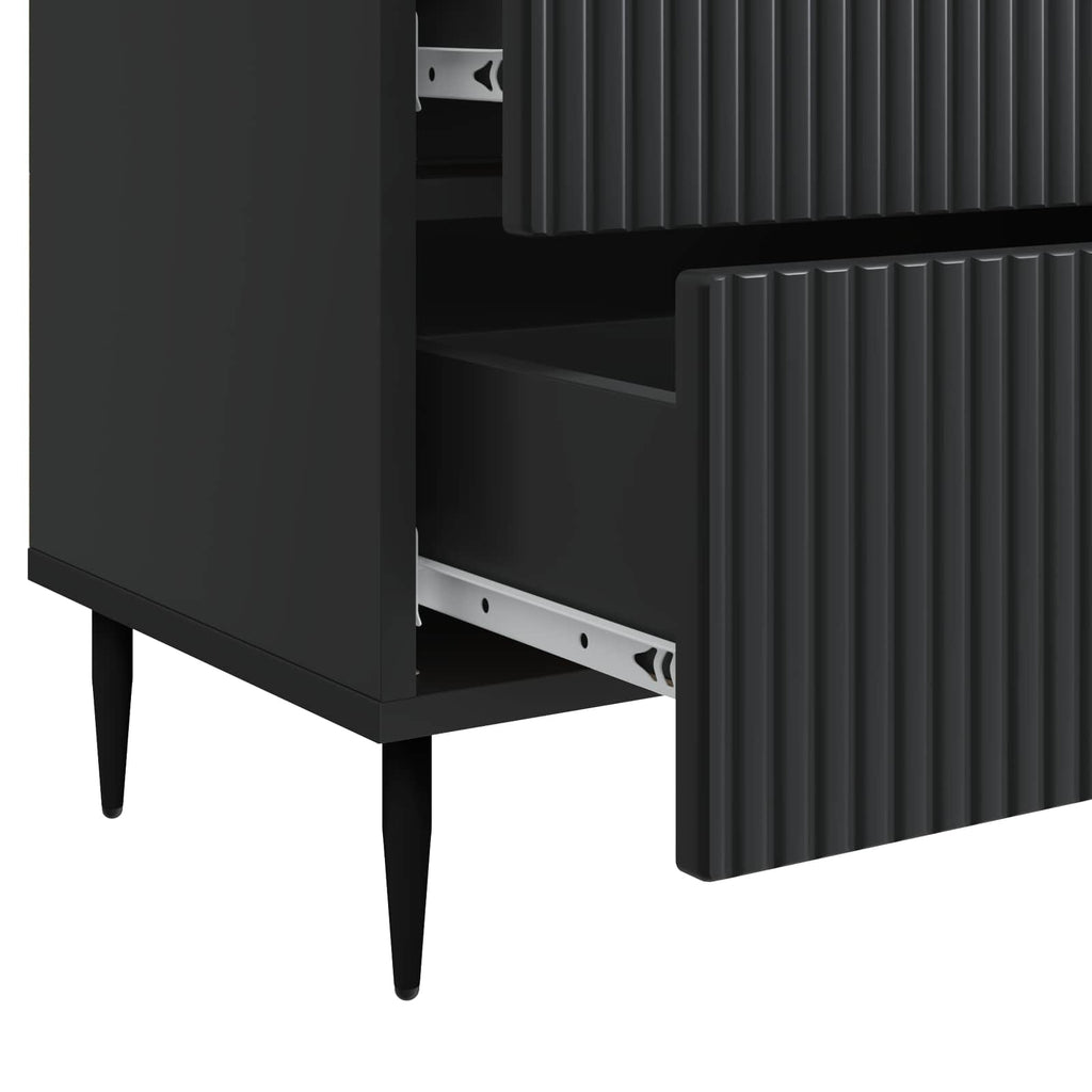 vidaXL Szafka Nocna Czarny 62 x 34,5 x 47,5 cm Drewno inżynieryjne