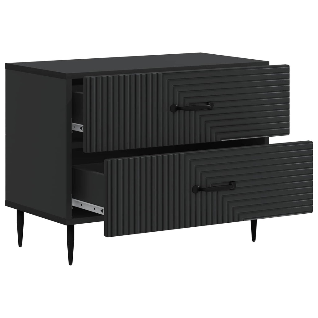 vidaXL Szafka Nocna Czarny 62 x 34,5 x 47,5 cm Drewno inżynieryjne