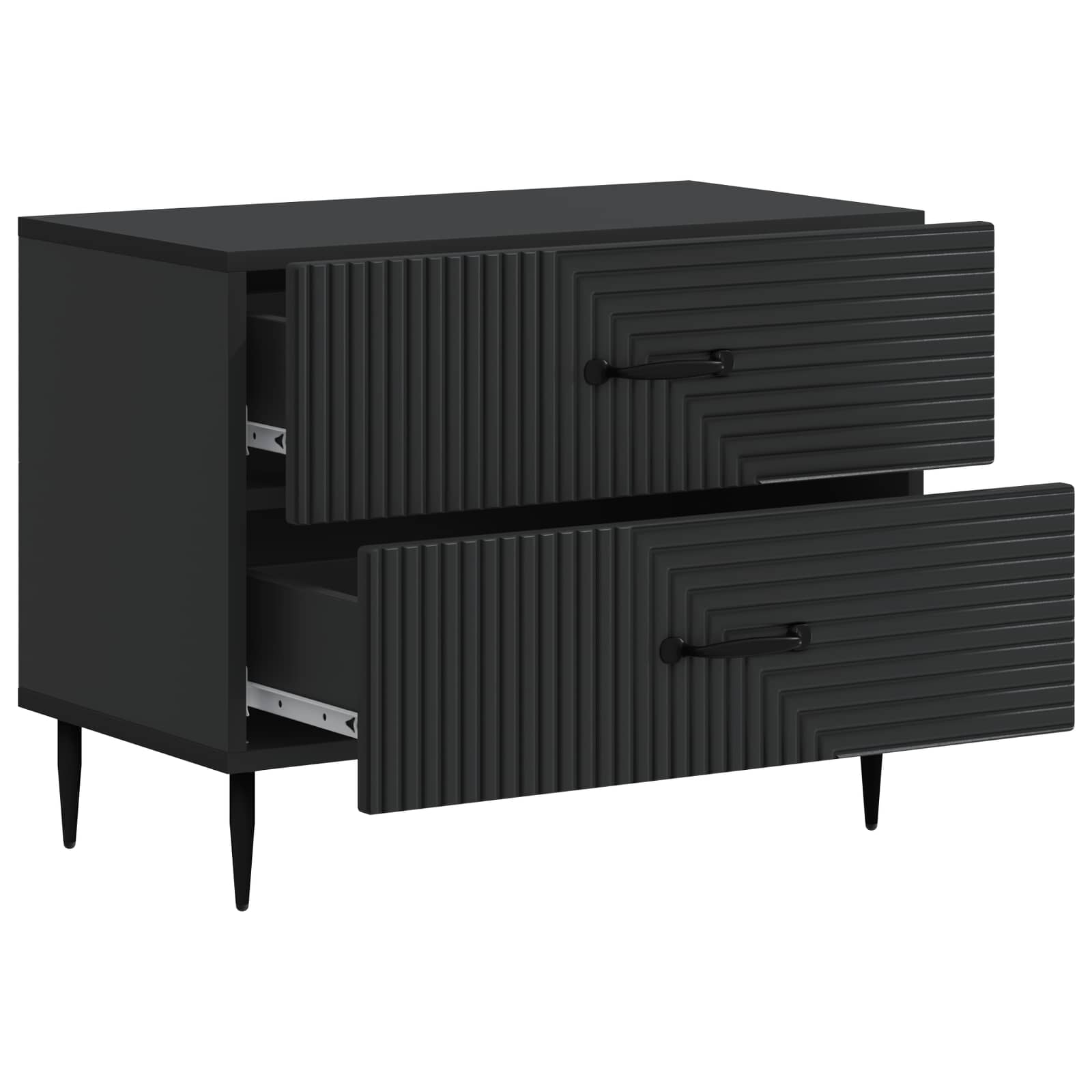 vidaXL Szafka Nocna Czarny 62 x 34,5 x 47,5 cm Drewno inżynieryjne