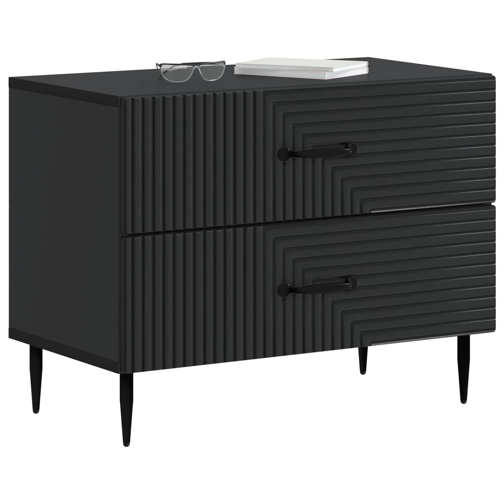 vidaXL Szafka Nocna Czarny 62 x 34,5 x 47,5 cm Drewno inżynieryjne