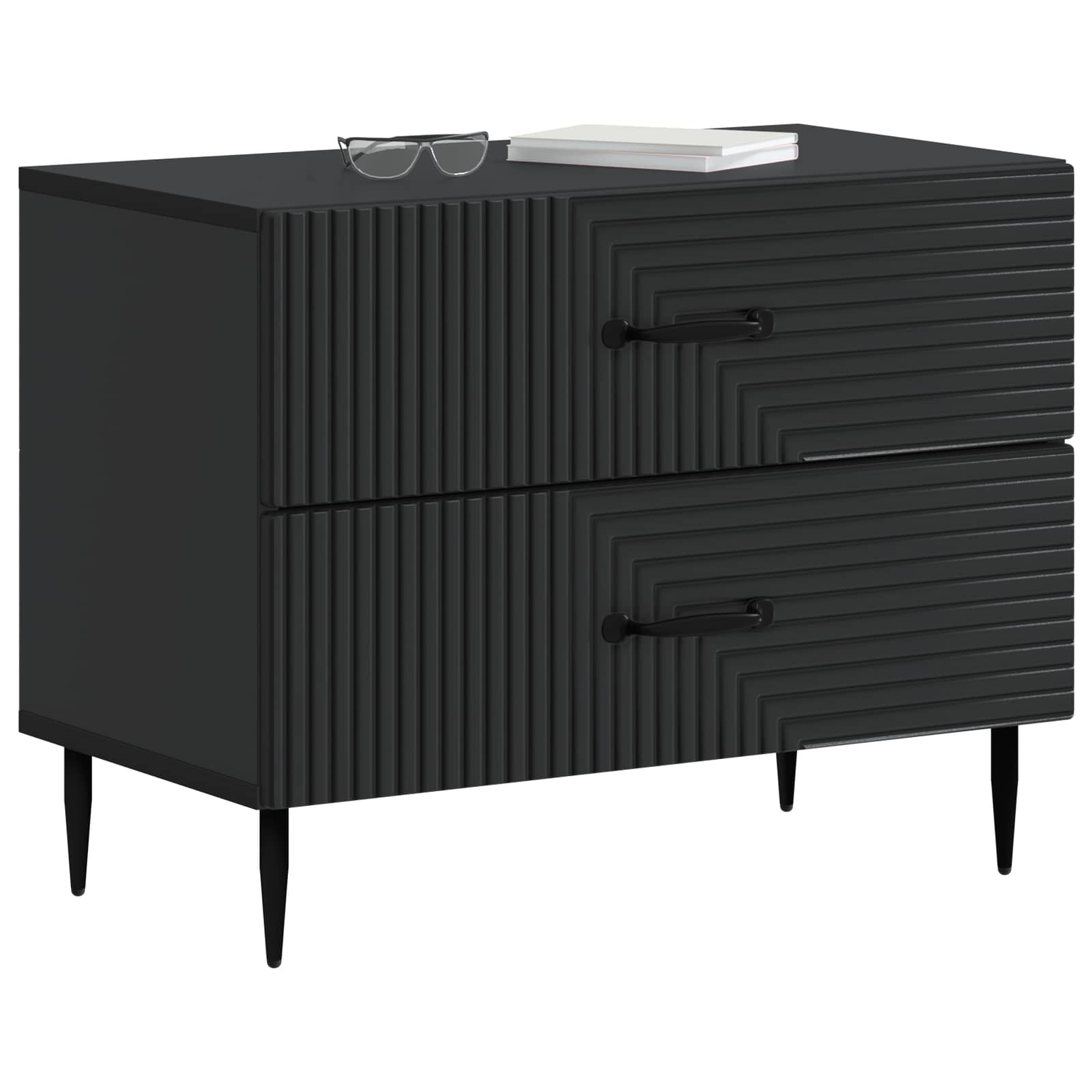 vidaXL Szafka Nocna Czarny 62 x 34,5 x 47,5 cm Drewno inżynieryjne