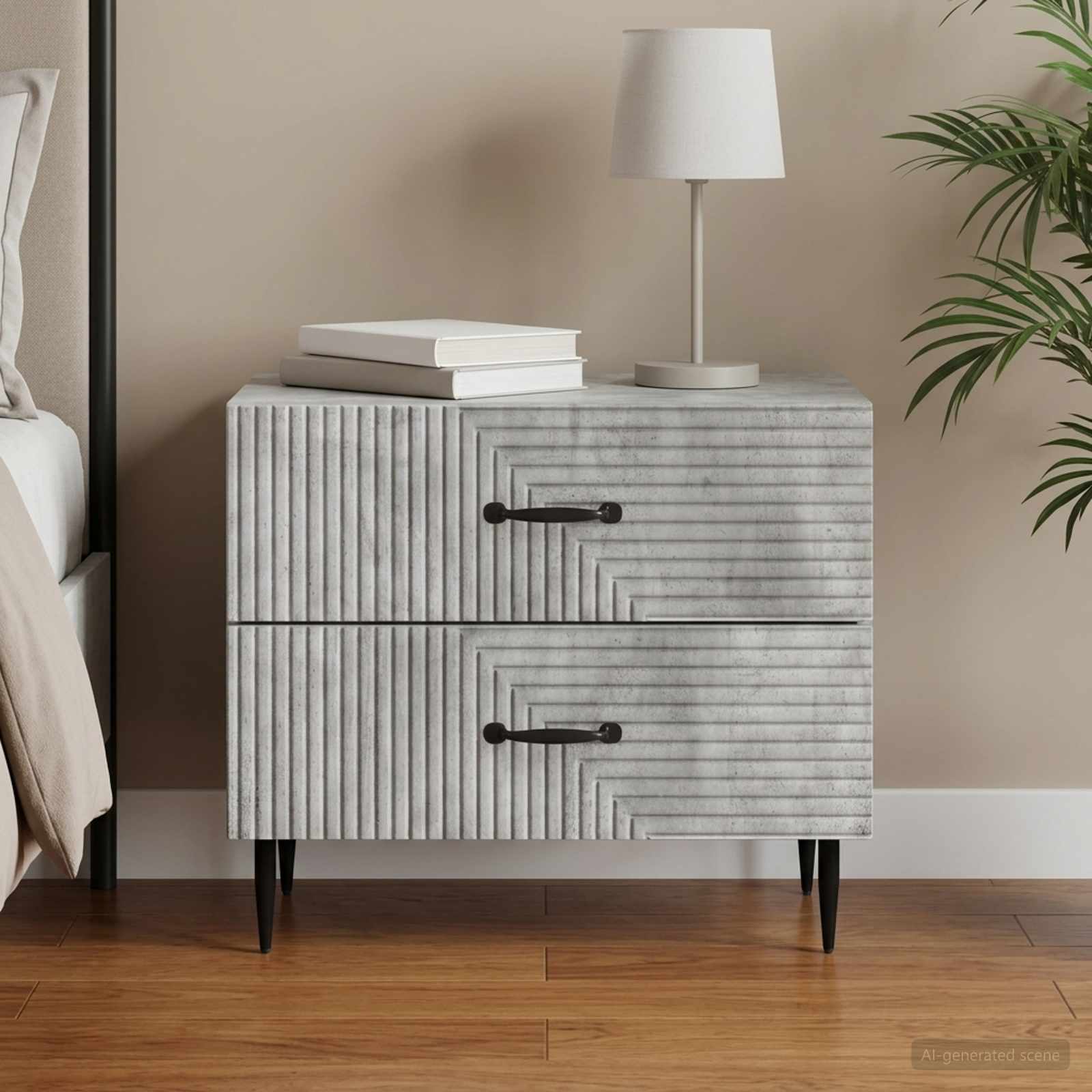 vidaXL Szafka Nocna z szufladą Betonowy szary 62 x 34,5 x 47,5 cm