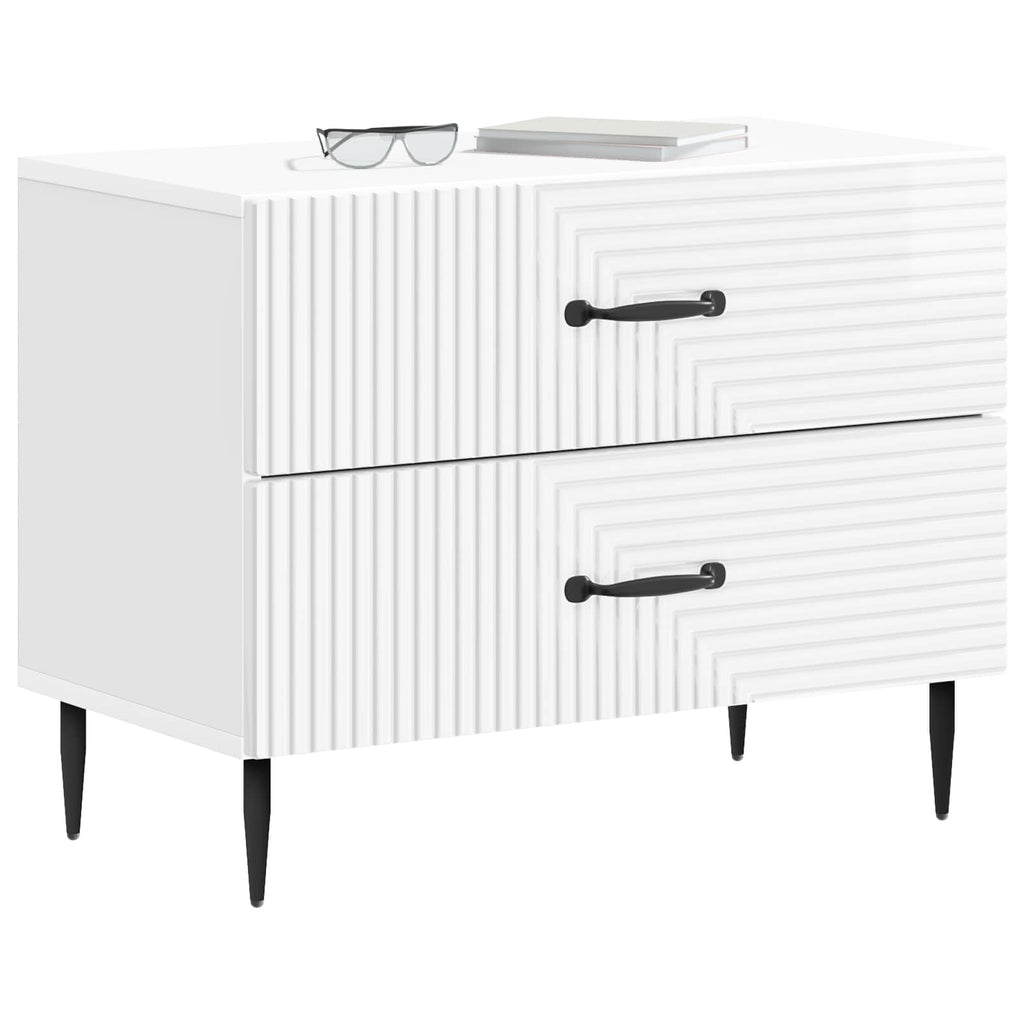 vidaXL Szafka Nocna z szufladą Biały wysoki połysk 62 x 34,5 x 47,5 cm
