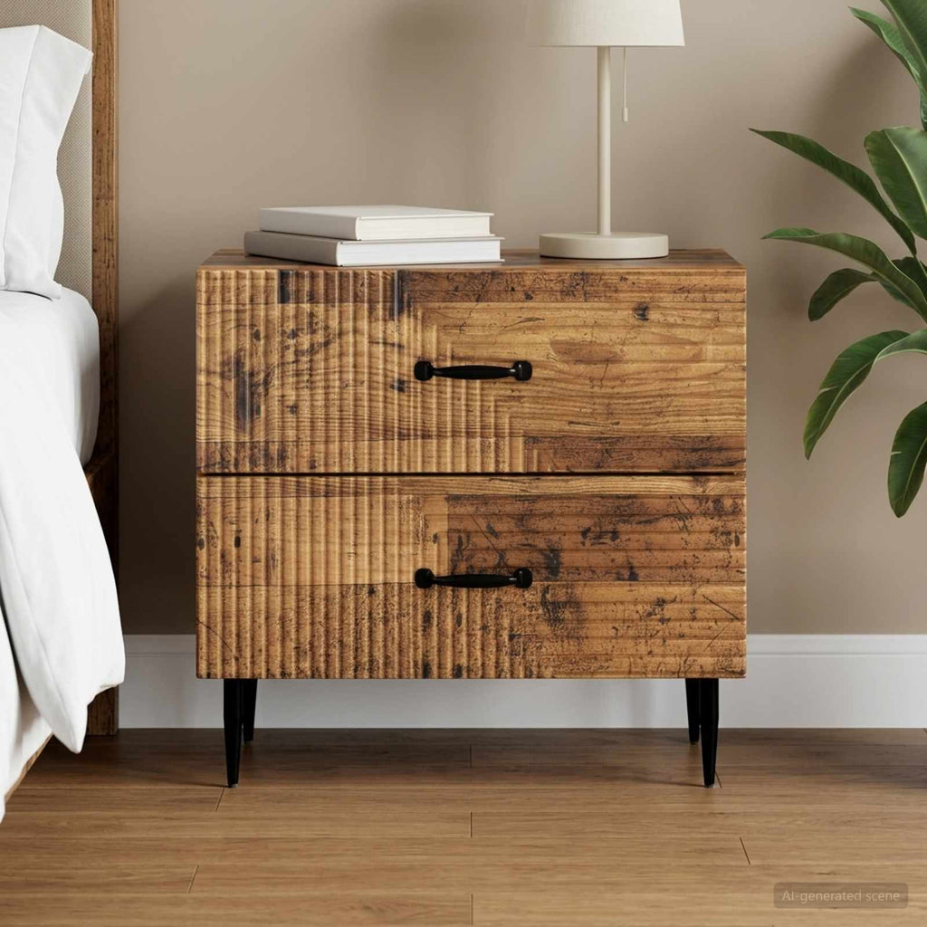 vidaXL Szafka Nocna z szufladą Stare drewno 62 x 34,5 x 47,5 cm