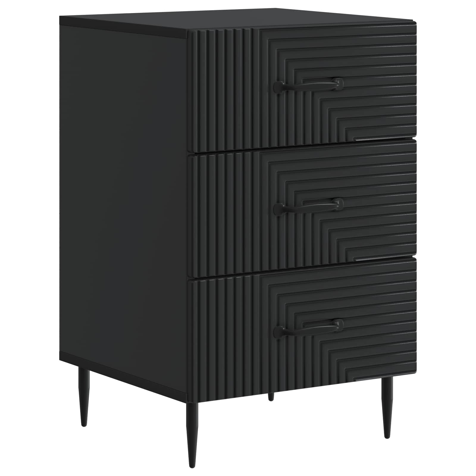 vidaXL Szafka Nocna Czarny 43 x 41 x 66,5 cm Drewno inżynieryjne