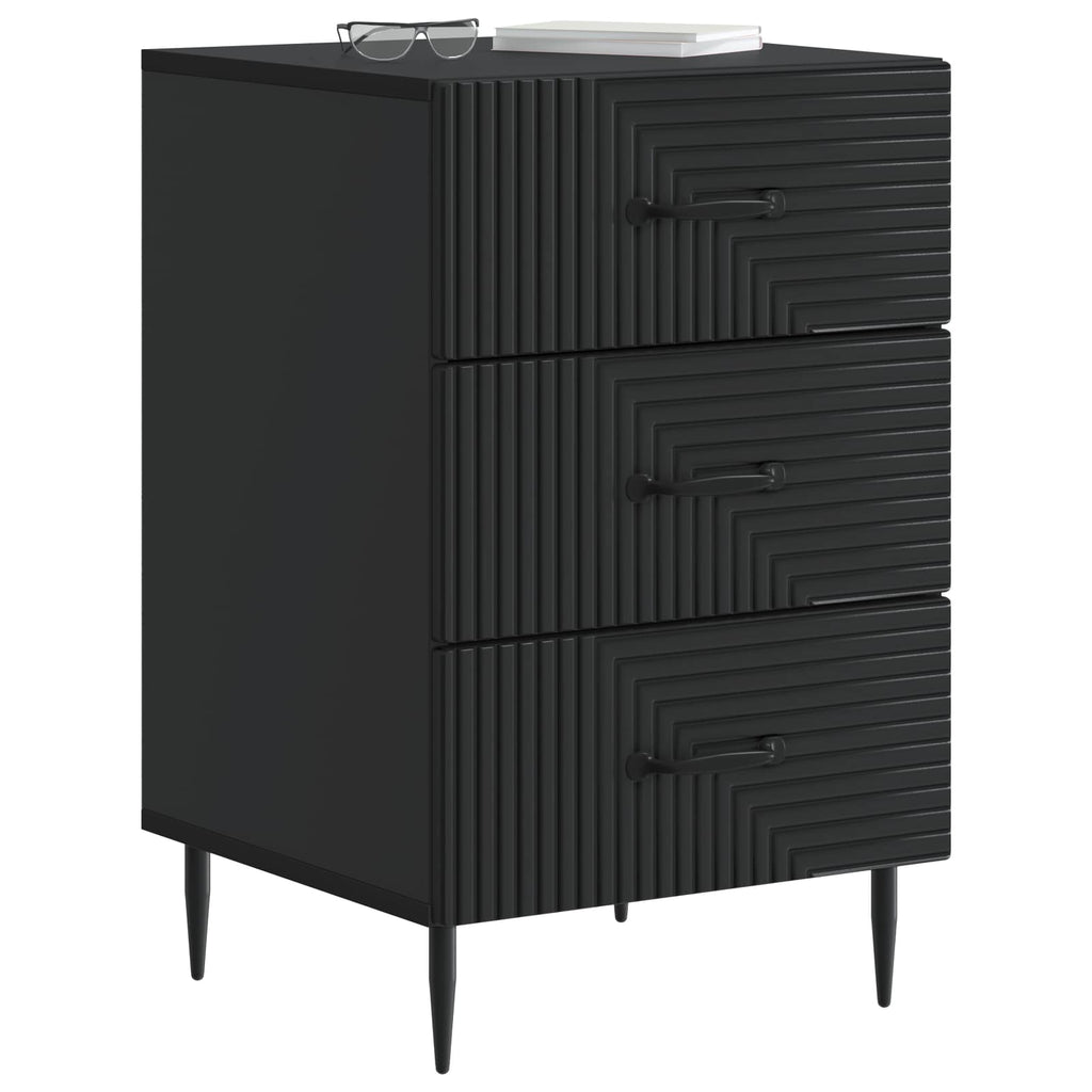 vidaXL Szafka Nocna Czarny 43 x 41 x 66,5 cm Drewno inżynieryjne