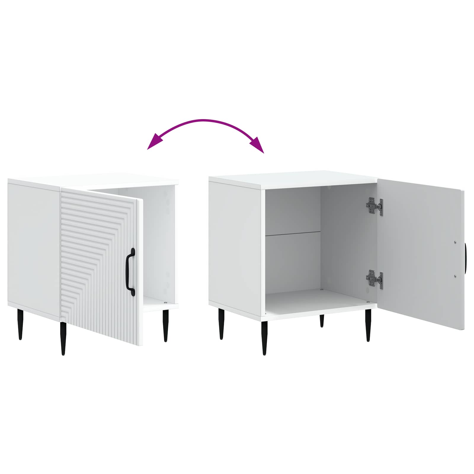 vidaXL Szafka Nocna 2 pcs Biały 43 x 34,5 x 50 cm Drewno inżynieryjne
