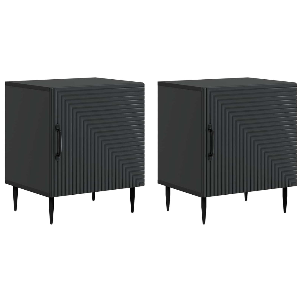 vidaXL Szafka Nocna 2 pcs Czarny 43 x 34,5 x 50 cm Drewno inżynieryjne