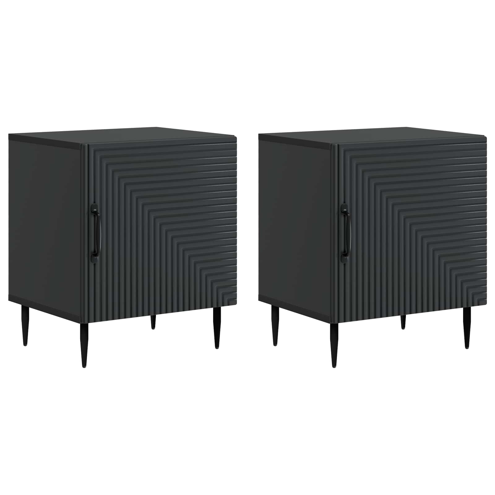 vidaXL Szafka Nocna 2 pcs Czarny 43 x 34,5 x 50 cm Drewno inżynieryjne