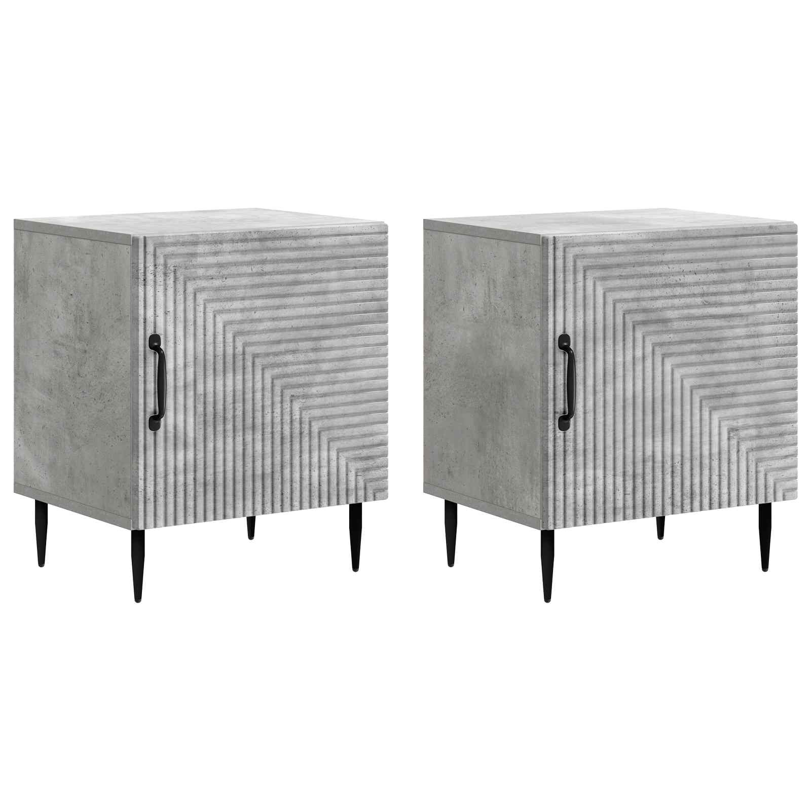 vidaXL Szafka Nocna 2 pcs Betonowy szary 43 x 34,5 x 50 cm