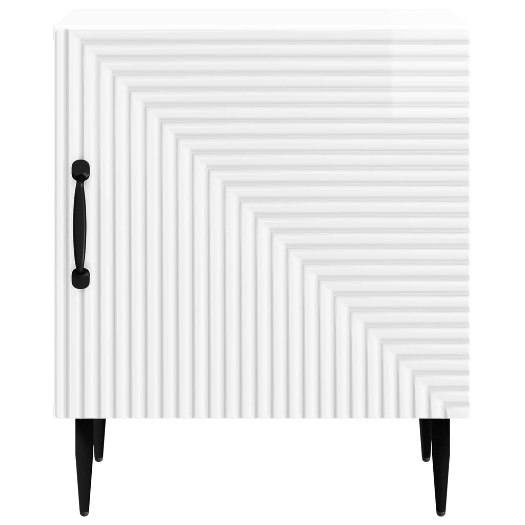 vidaXL Szafka Nocna Biały wysoki połysk 43 x 34,5 x 50 cm