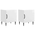 vidaXL Szafka Nocna 2 pcs Biały wysoki połysk 43 x 34,5 x 50 cm