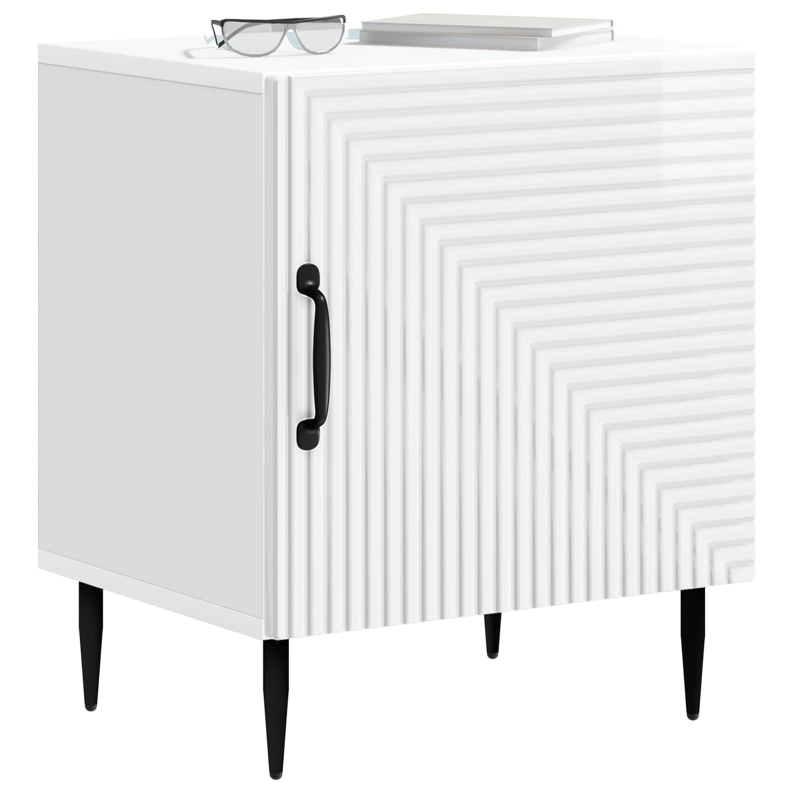 vidaXL Szafka Nocna 2 pcs Biały wysoki połysk 43 x 34,5 x 50 cm