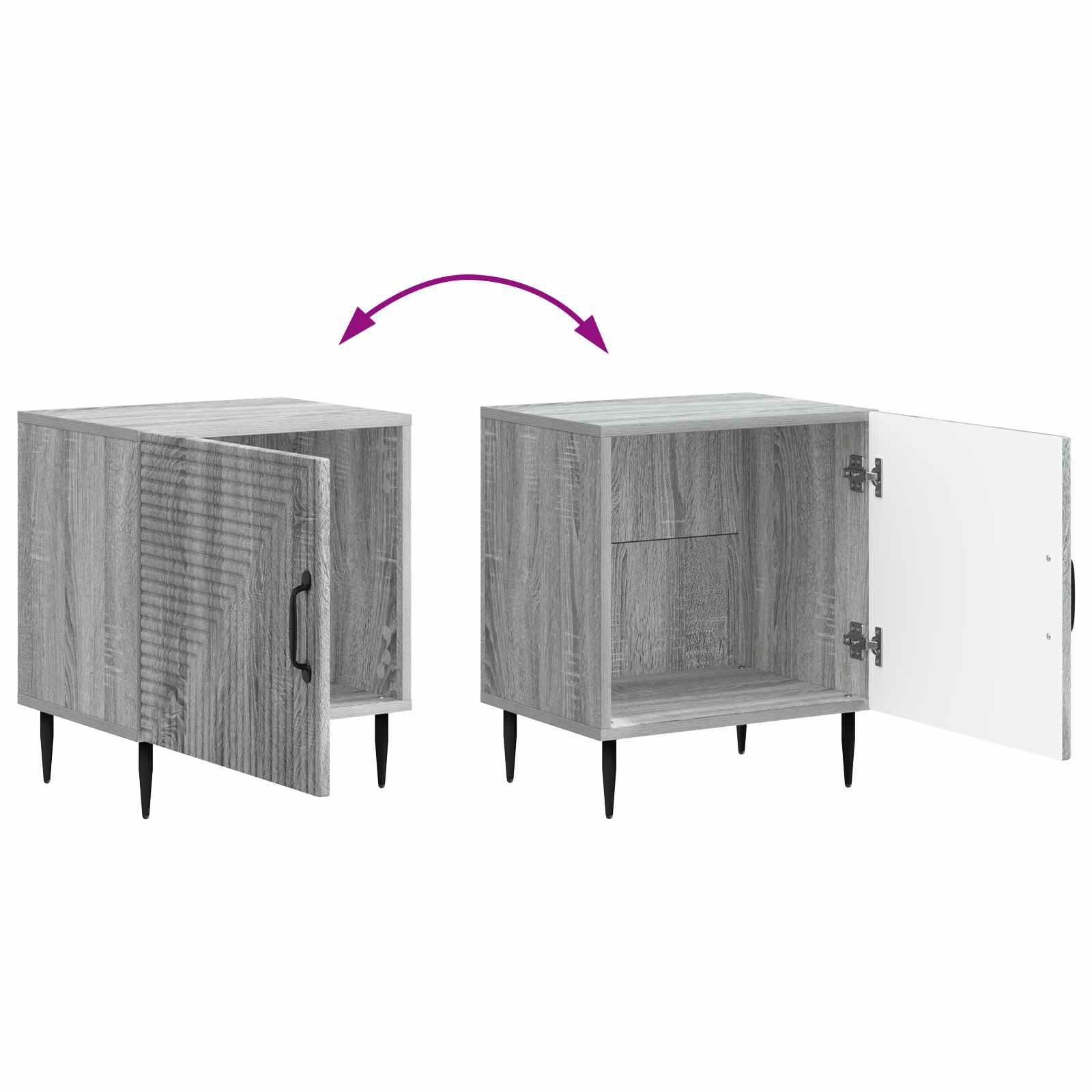vidaXL Szafka Nocna 2 pcs Szary Sonoma 43 x 34,5 x 50 cm