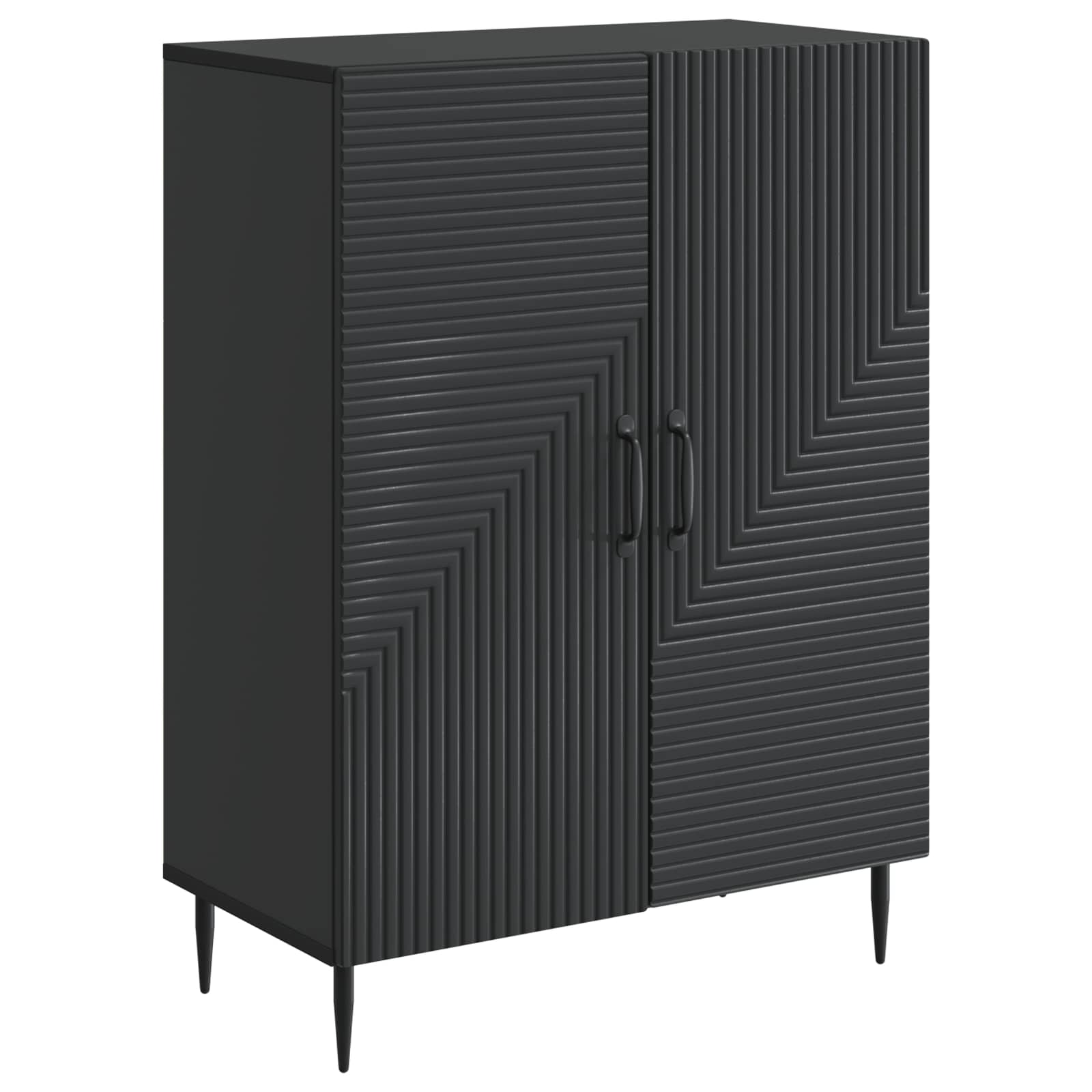 vidaXL Bufet Czarny 66 x 34,5 x 89,5 cm Drewno inżynieryjne