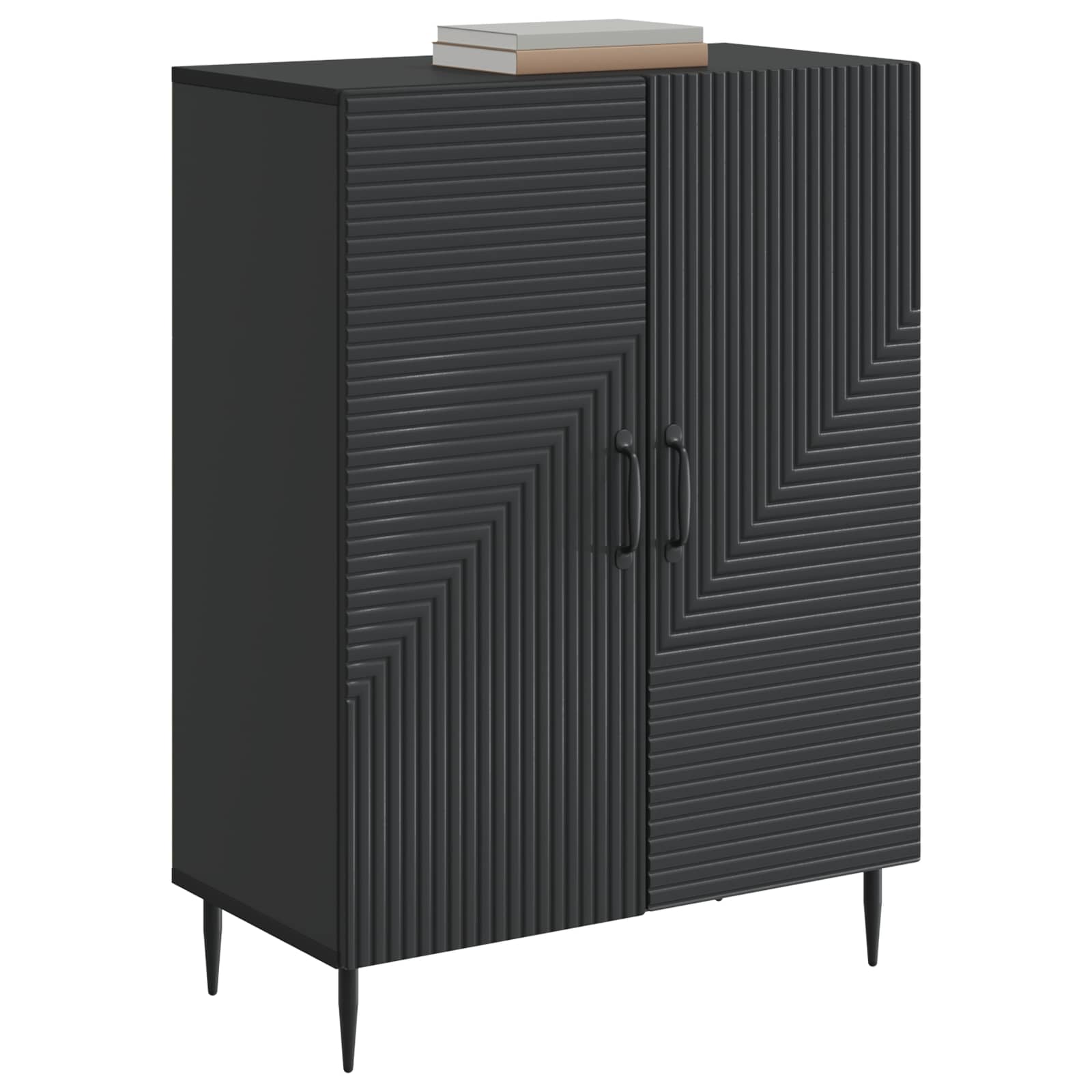 vidaXL Bufet Czarny 66 x 34,5 x 89,5 cm Drewno inżynieryjne