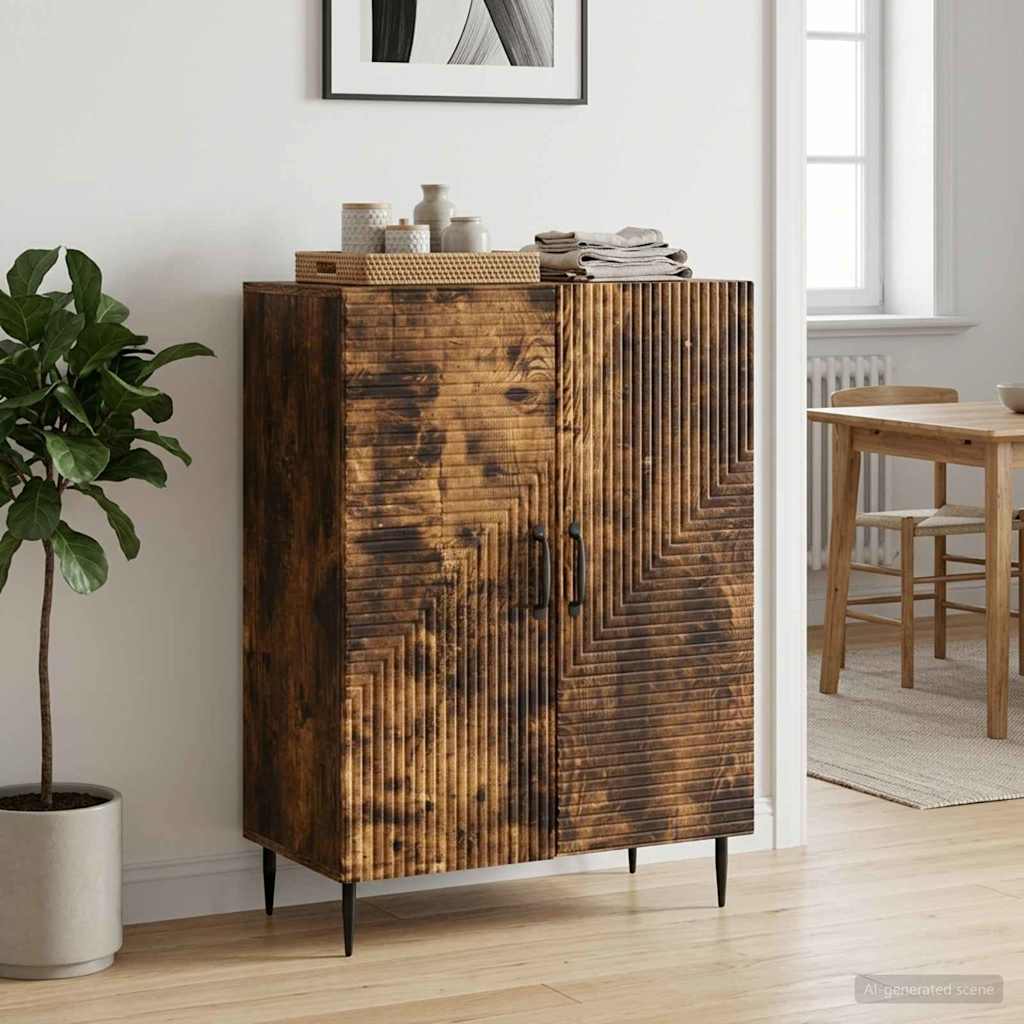 vidaXL Bufet Dąb wędzony 66 x 34,5 x 89,5 cm Drewno inżynieryjne