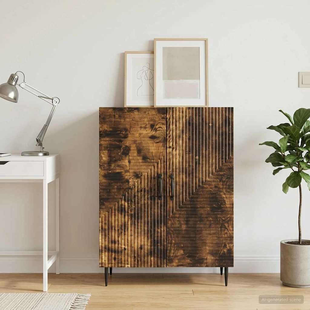 vidaXL Bufet Dąb wędzony 66 x 34,5 x 89,5 cm Drewno inżynieryjne