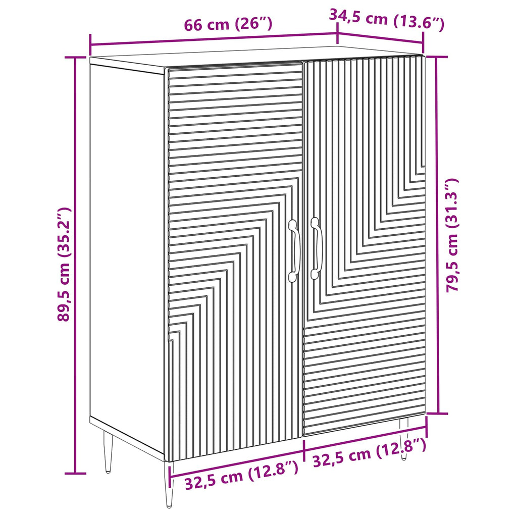 vidaXL Bufet Stare drewno 66 x 34,5 x 89,5 cm Drewno inżynieryjne