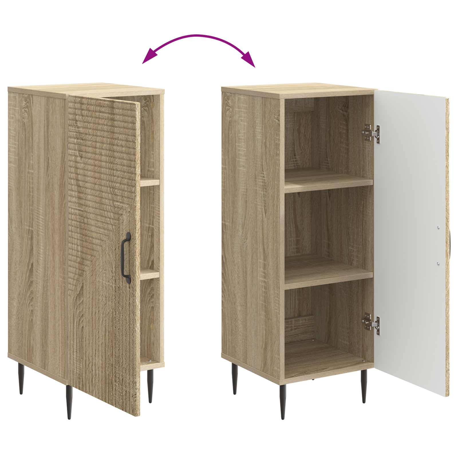 vidaXL Bufet dąb Sonoma 33 x 34,5 x 89,5 cm Drewno inżynieryjne