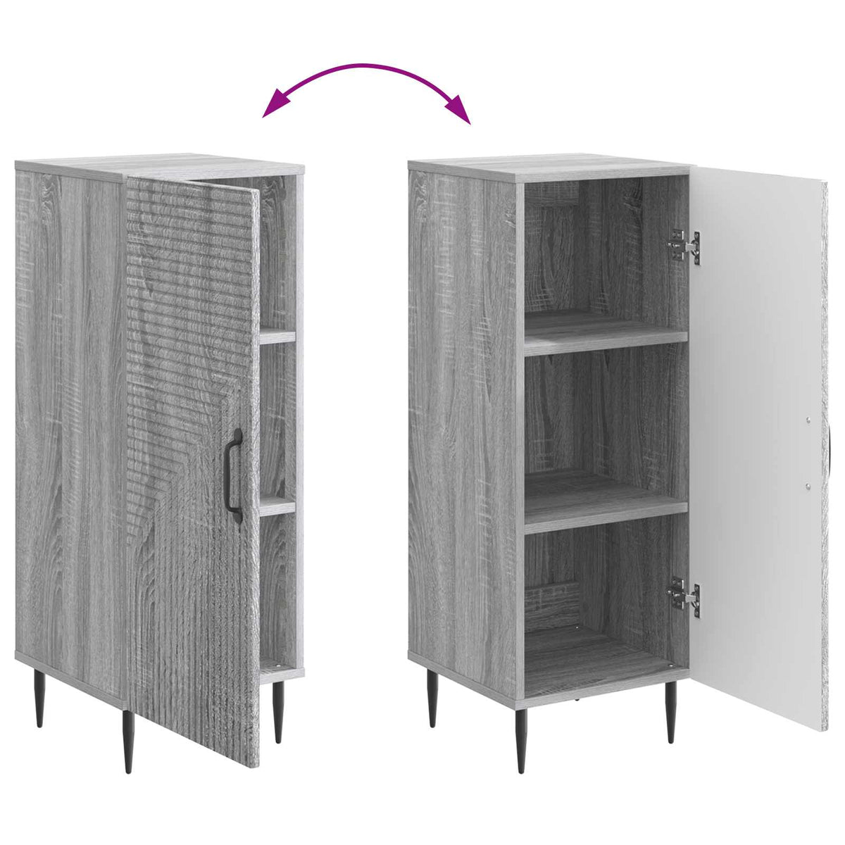 vidaXL Bufet Szary Sonoma 33 x 34,5 x 89,5 cm Drewno inżynieryjne
