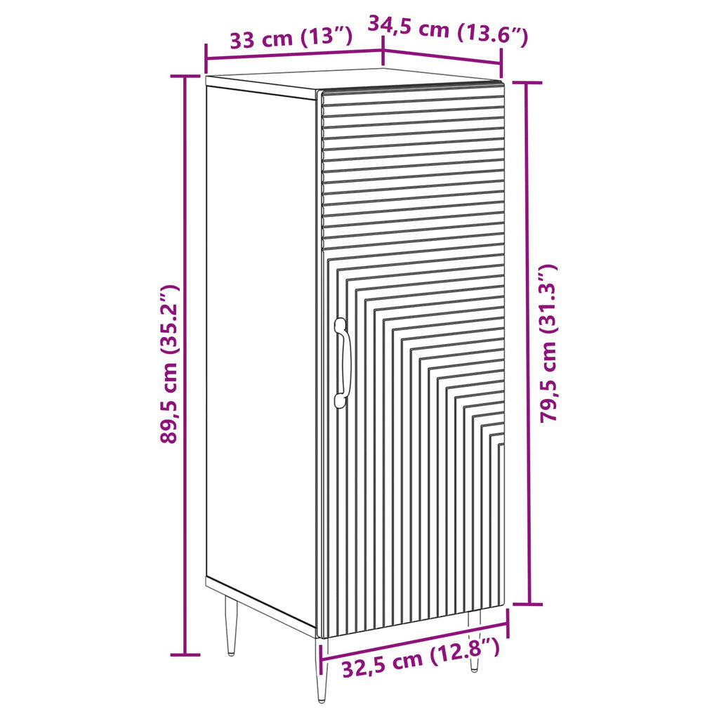 vidaXL Bufet Stare drewno 33 x 34,5 x 89,5 cm Drewno inżynieryjne